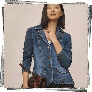 NWOT: 70's Retro Inspired Feminine Button Up Denim Jacket (S)